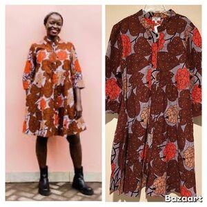 NWT ZURI Kenya Just One Dress Cotton Button Down